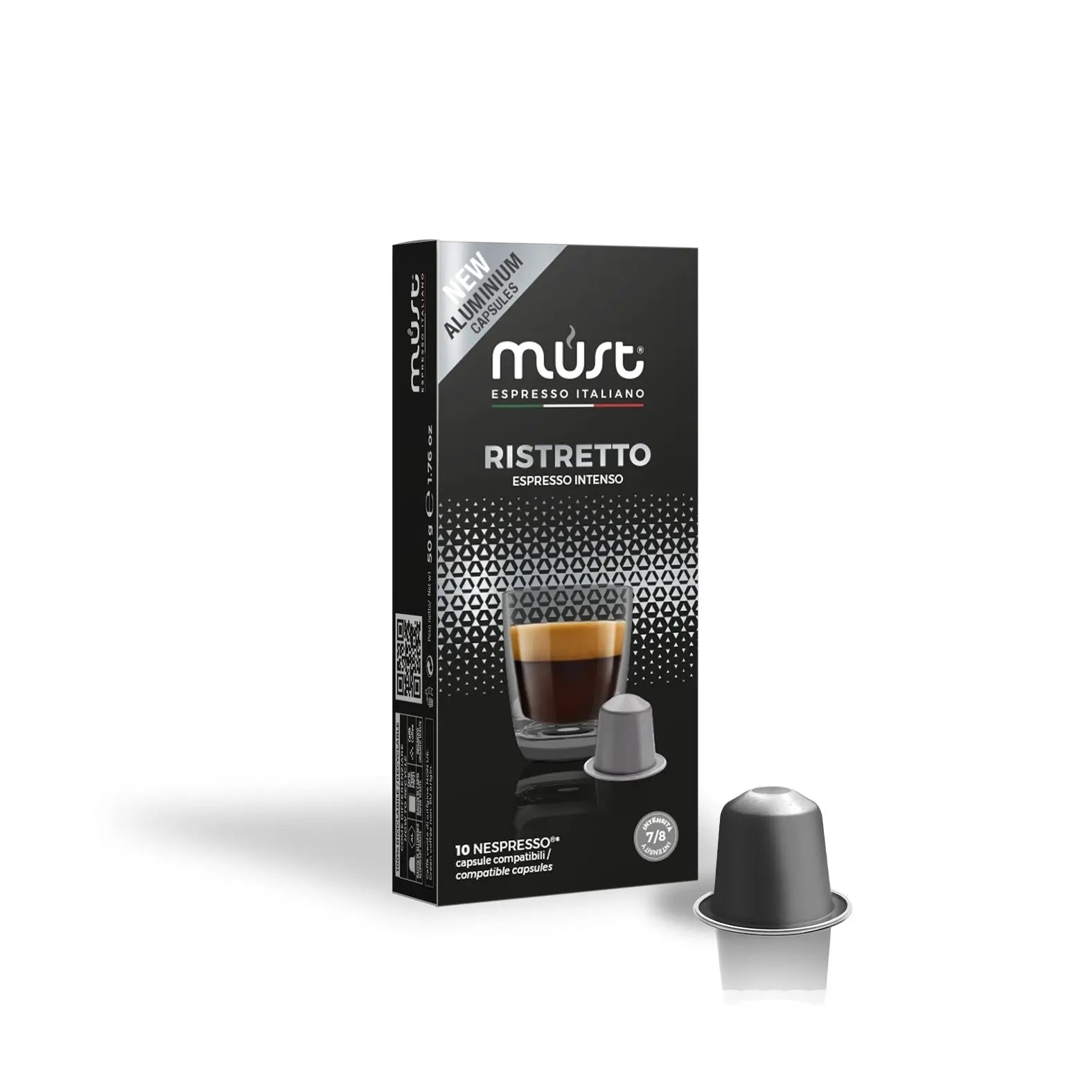 MUST - Ristretto Espresso Intenso compatible by Nespresso - Aluminum Capsules - 10 Capsules at Coffee & Cream Egypt