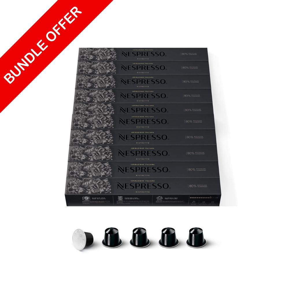(100 Capsules) Nespresso - Ristretto Italiano- 10 Capsules X10 - Bundle