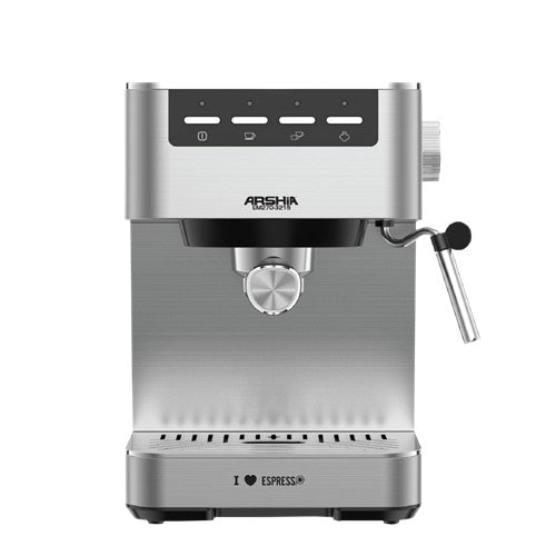 Arshia Espresso Coffee Machine, 1100 Watt, Silver - EM270-3215