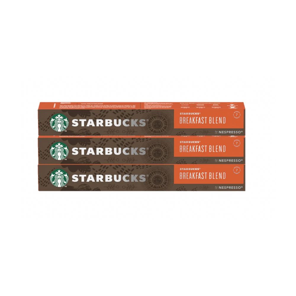 (30 Capsules) Starbucks - Breakfast Blend by Nespresso -10 Capsules X3 - Bundle