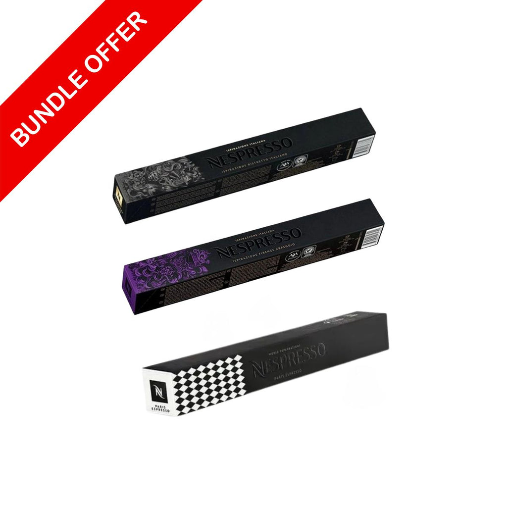Nespresso Variety Bundle - Arpeggio, Ristretto, Paris Limited Edition (30 Capsules) - Bundle