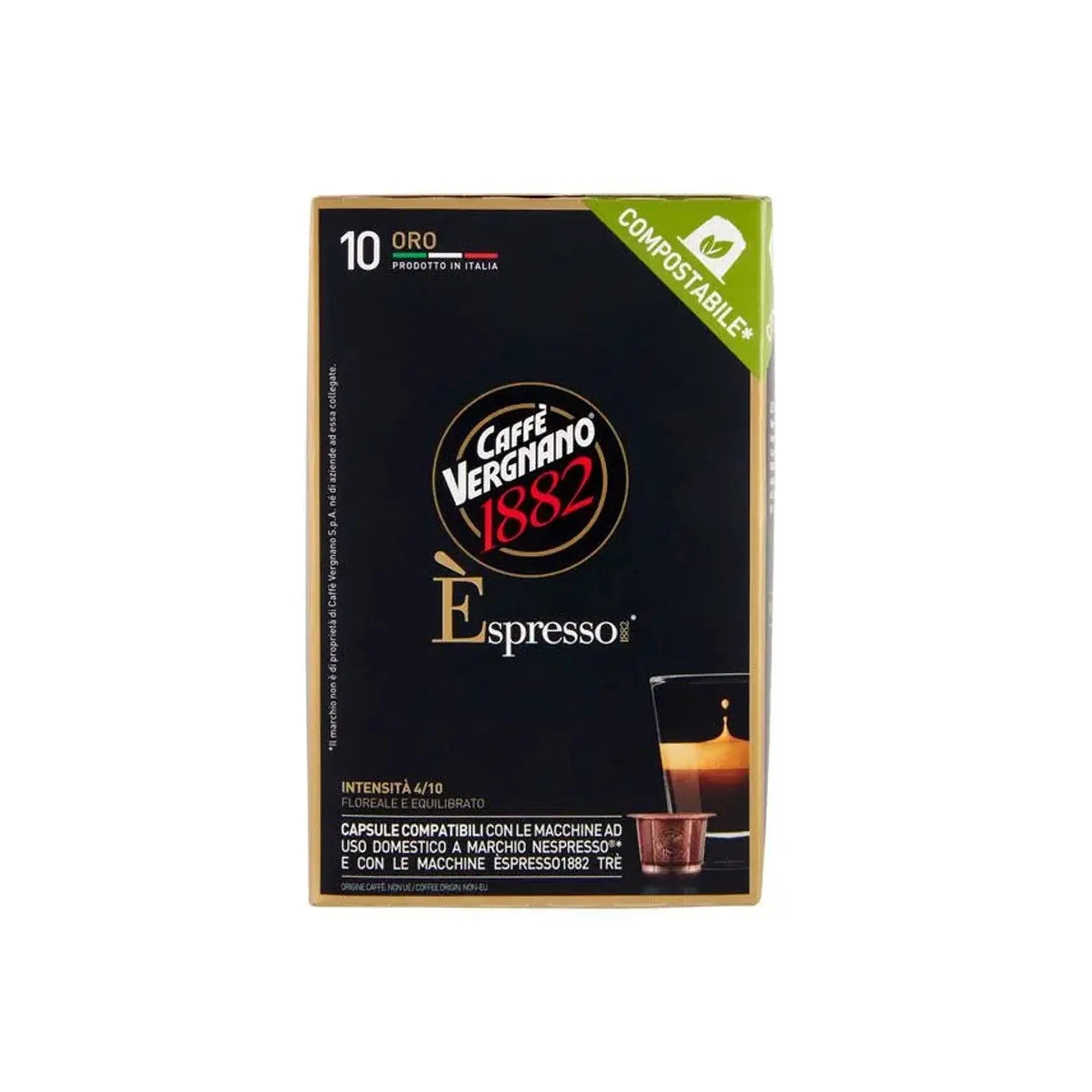 Caffè Vergnano - ORo Compatible with your Nespresso - 10 capsules (Best besfore26 Sep 2025) at Coffee & Cream Egypt