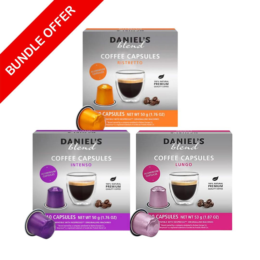 Daniel's Blend Bundle  Compatible by Nespresso (Intenso, Lungo, Ristretto) Pack Of 3