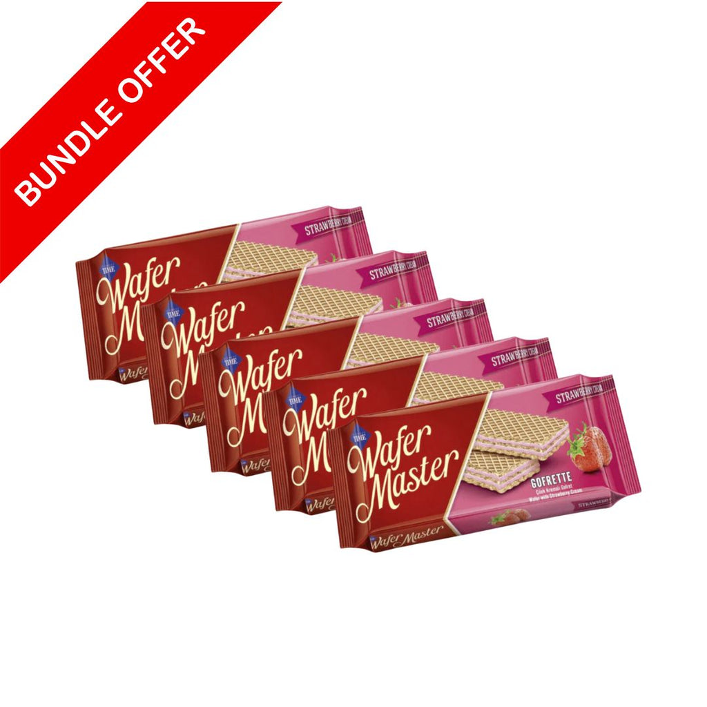 Time Wafer Master Gofrette Wafer Strawberry Cream Bundle pack of 5 - 35g x 5