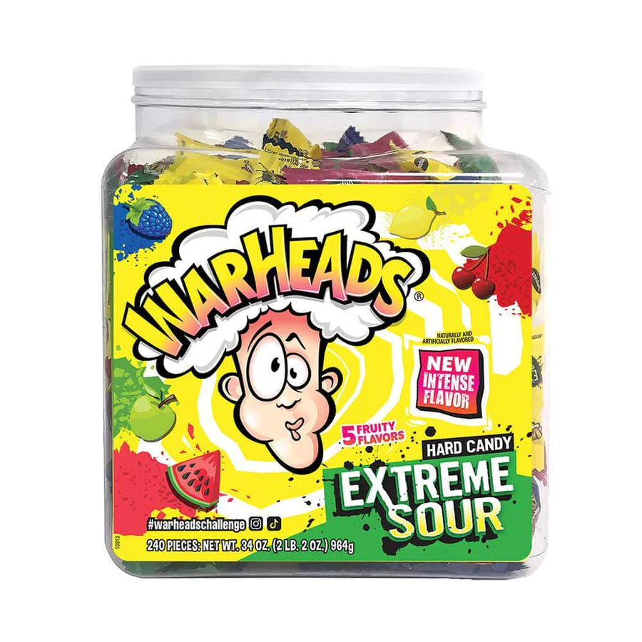 Warheads - 5 Fruity Flavors Extreme Sour (240 pieces) - 964g