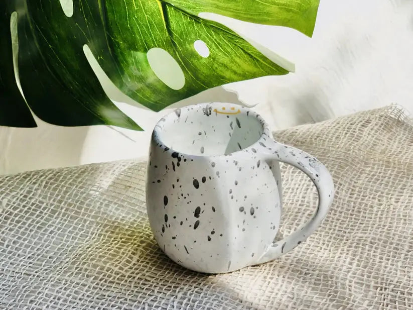 Order Handmade Pottery Coffee Mug - White & Black Dots for LE 445.00 at Coffee & Cream, All your coffee needs in one place. Shop Coffee, Beans, Ground Coffee, Instant Coffee, Creamers, Coffee Machines, Blenders, and more. 50+ Brands Monin, Lavazza, Starbu