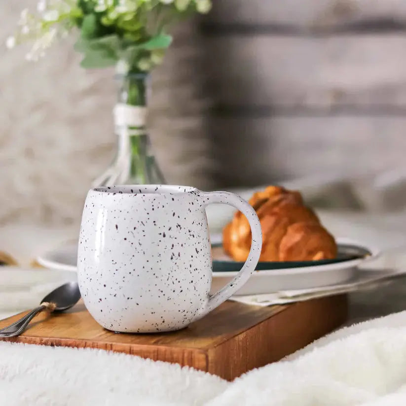 Order Handmade Pottery Coffee Mug - White & Black Dots for LE 445.00 at Coffee & Cream, All your coffee needs in one place. Shop Coffee, Beans, Ground Coffee, Instant Coffee, Creamers, Coffee Machines, Blenders, and more. 50+ Brands Monin, Lavazza, Starbu