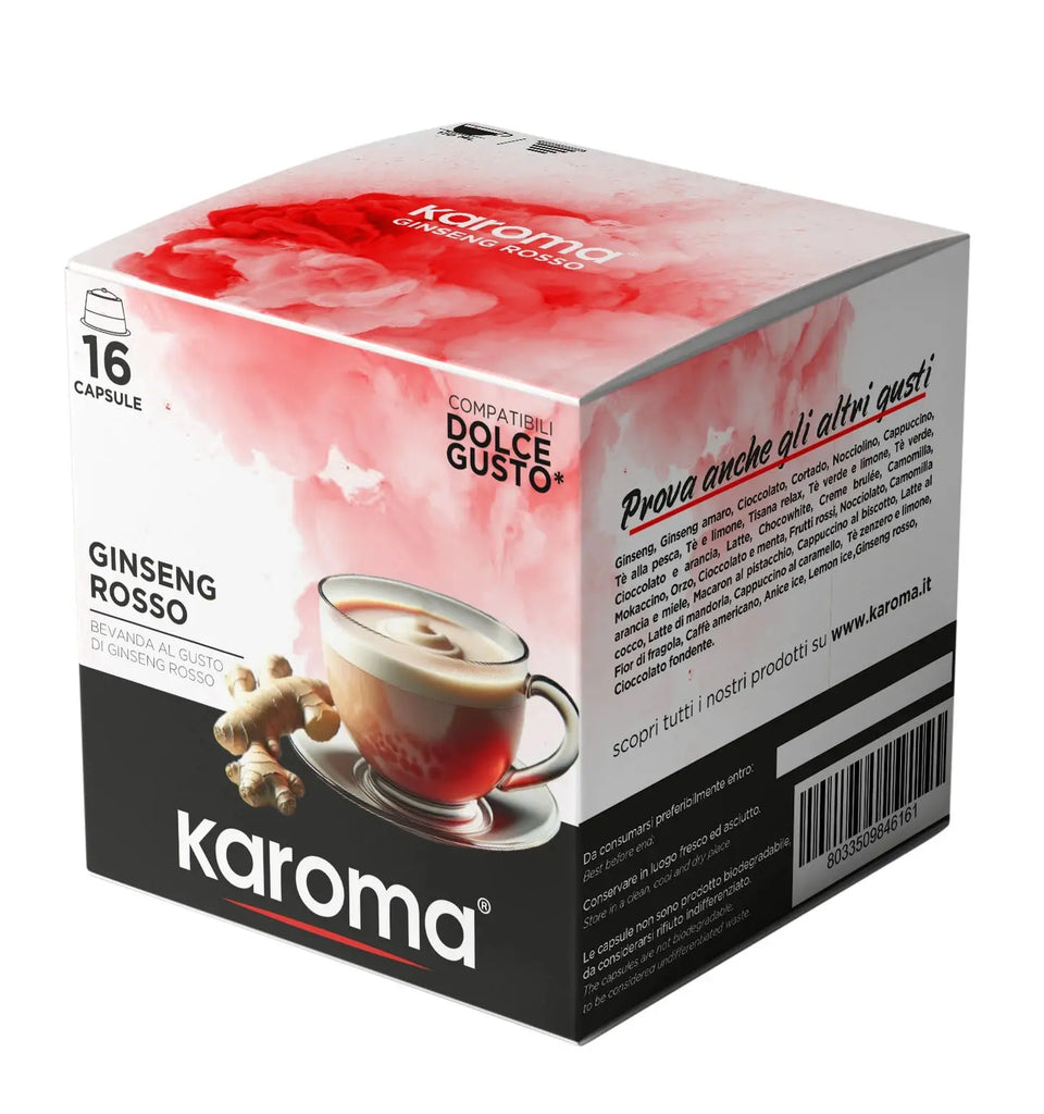 Karoma - Ginseng Rosso Dolce Gusto Compatible - 16 Capsules coffee & cream