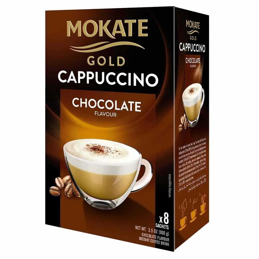 Order Mokate Gold - Cappuccino Chocolate Flavour - 8 Sachets for LE 99.00 at Coffee & Cream, All your coffee needs in one place. Shop Coffee, Beans, Ground Coffee, Instant Coffee, Creamers, Coffee Machines, Blenders, and more. 50+ Brands Monin, Lavazza, S
