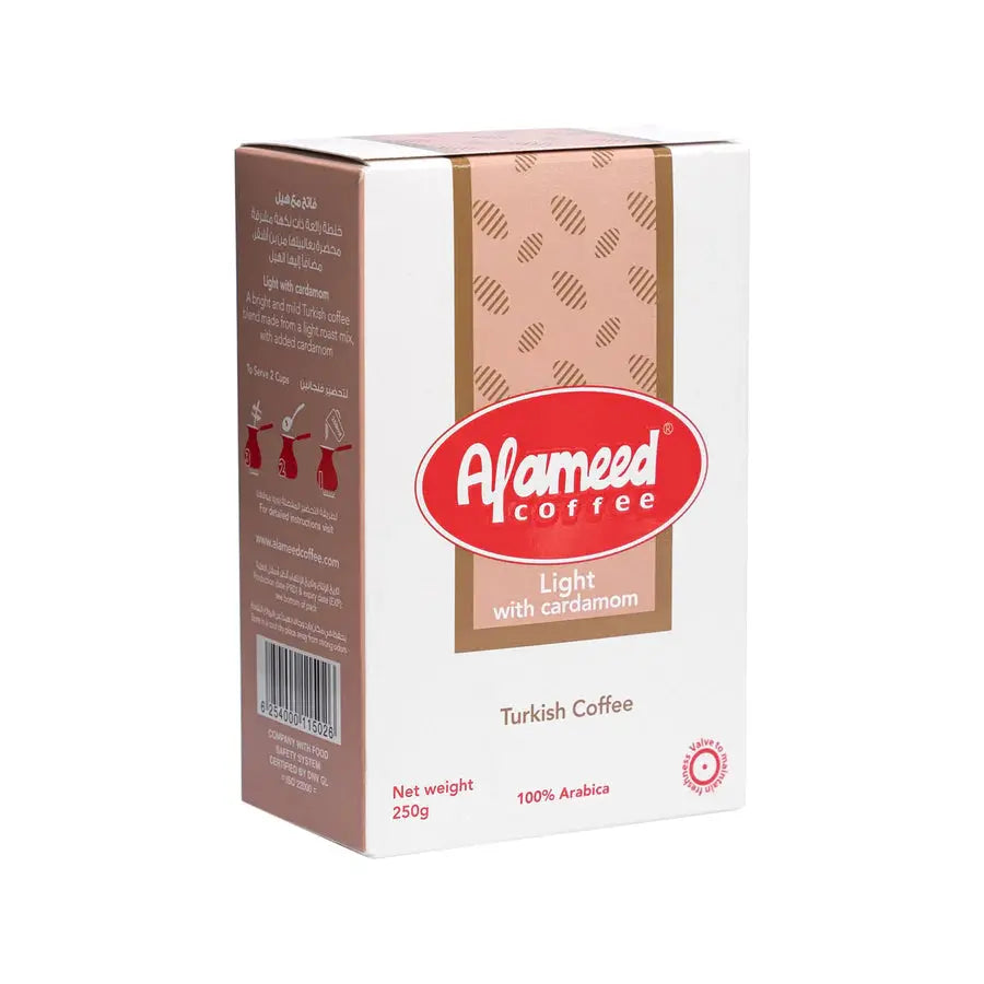 Order Al Ameed Jordanian - Turkish Coffee Light With Cardamom - 200g for LE 265.00 at Coffee & Cream, All your coffee needs in one place. Shop Coffee, Beans, Ground Coffee, Instant Coffee, Creamers, Coffee Machines, Blenders, and more. 50+ Brands Monin, L