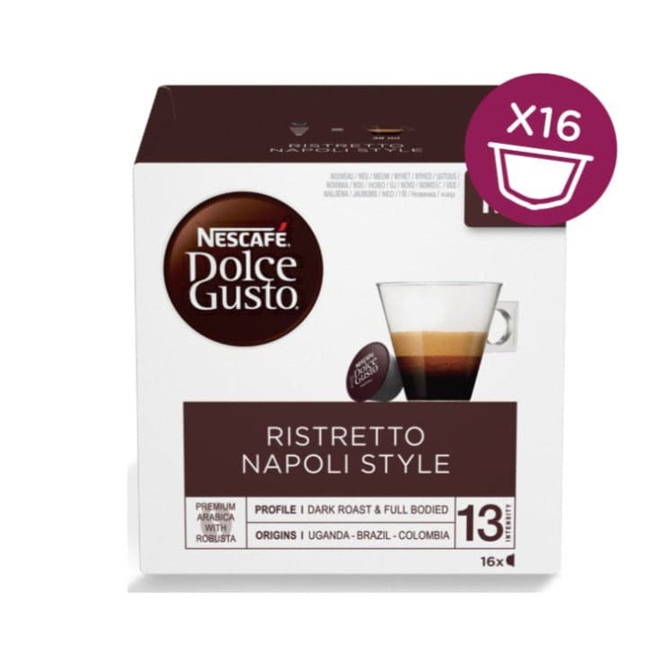 Order Nescafe Dolce Gusto Ristretto Napoli Style - 16 capsules for LE 269.00 at Coffee & Cream, All your coffee needs in one place. Shop Coffee, Beans, Ground Coffee, Instant Coffee, Creamers, Coffee Machines, Blenders, and more. 50+ Brands Monin, Lavazza