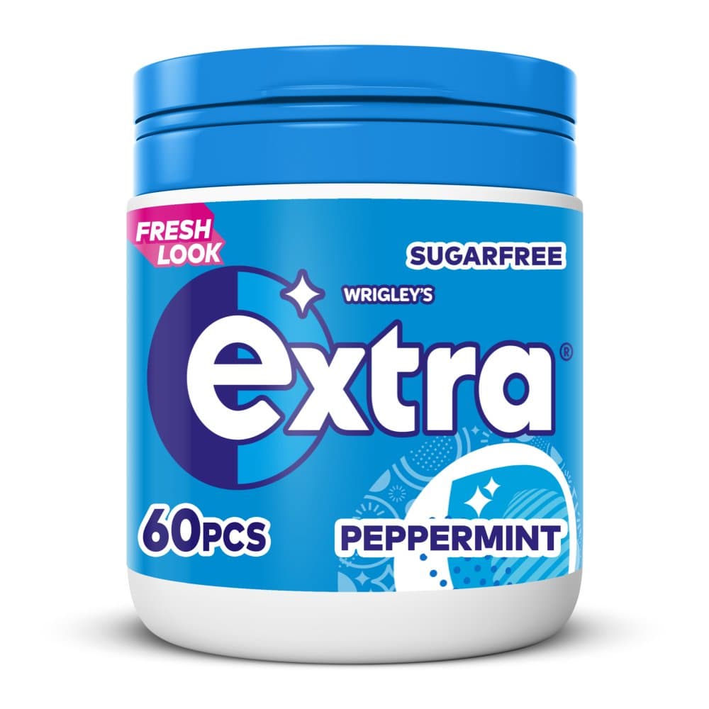 Extra - Peppermint Chewing Gum Sugar Free Bottle - 60 pieces