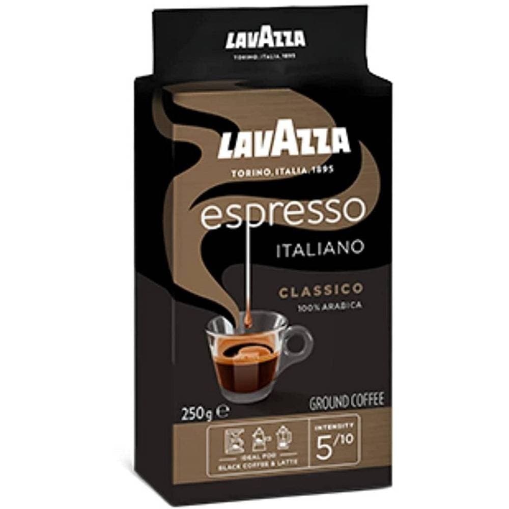 Order Lavazza - Espresso Italiano Classico Ground Coffee - 250g for LE 150 at Coffee & Cream, All your coffee needs in one place. Shop Coffee, Beans, Ground Coffee, Instant Coffee, Creamers, Coffee Machines, Blenders, and more. 50+ Brands Monin, Lavazza, Starbucks, Nespresso, Arzum, and more. Become your own Baristaeg at home. Delivers All over Egypt. Online payments available, and get your fengany coffee delivered to your home. Product Description: Expirable : Yes Caffeine Type : Caffeinated Coffee Format