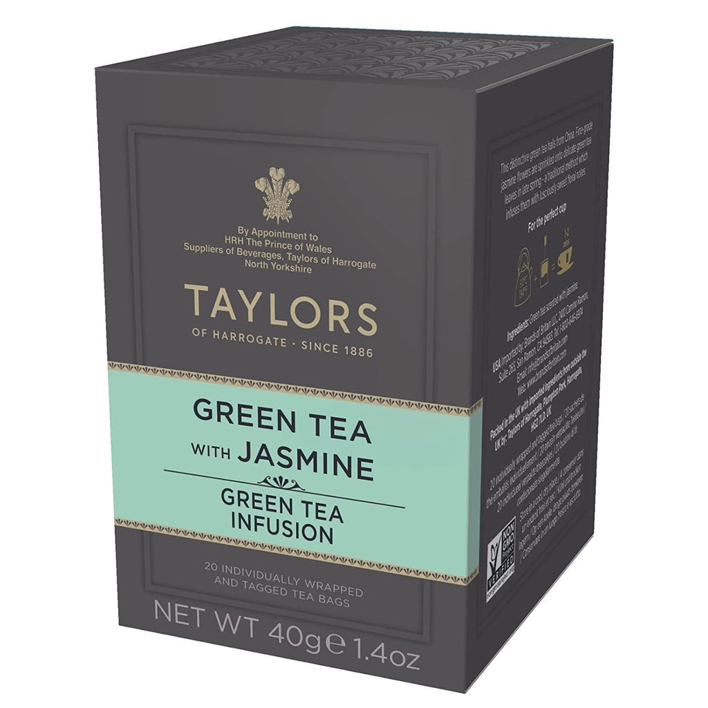 Order Taylors - of Harrogate Green Tea with Jasmine - Pack of 20 Tea Envelopes for LE 63.25 at Coffee & Cream, All your coffee needs in one place. Shop Coffee, Beans, Ground Coffee, Instant Coffee, Creamers, Coffee Machines, Blenders, and more. 50+ Brands Monin, Lavazza, Starbucks, Nespresso, Arzum, and more. Become your own Baristaeg at home. Delivers All over Egypt. Online payments available, and get your fengany coffee delivered to your home. Product Description: Taylors of Harrogate Green Tea with Jasm