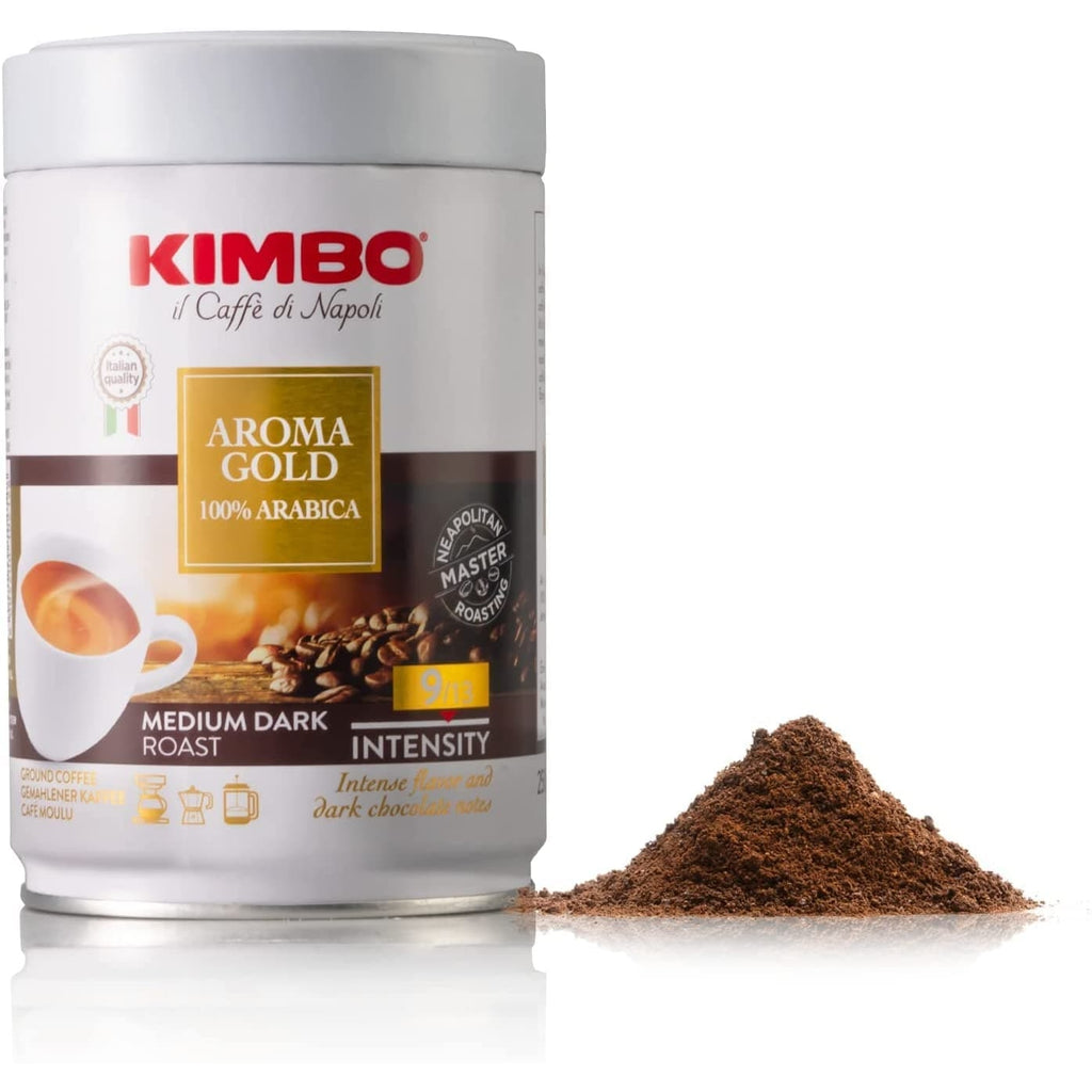 Order Kimbo - Espresso Coffee Italiano Aroma Gold 100% Arabica Tin -250g for LE 189.00 at Coffee & Cream, All your coffee needs in one place. Shop Coffee, Beans, Ground Coffee, Instant Coffee, Creamers, Coffee Machines, Blenders, and more. 50+ Brands Moni