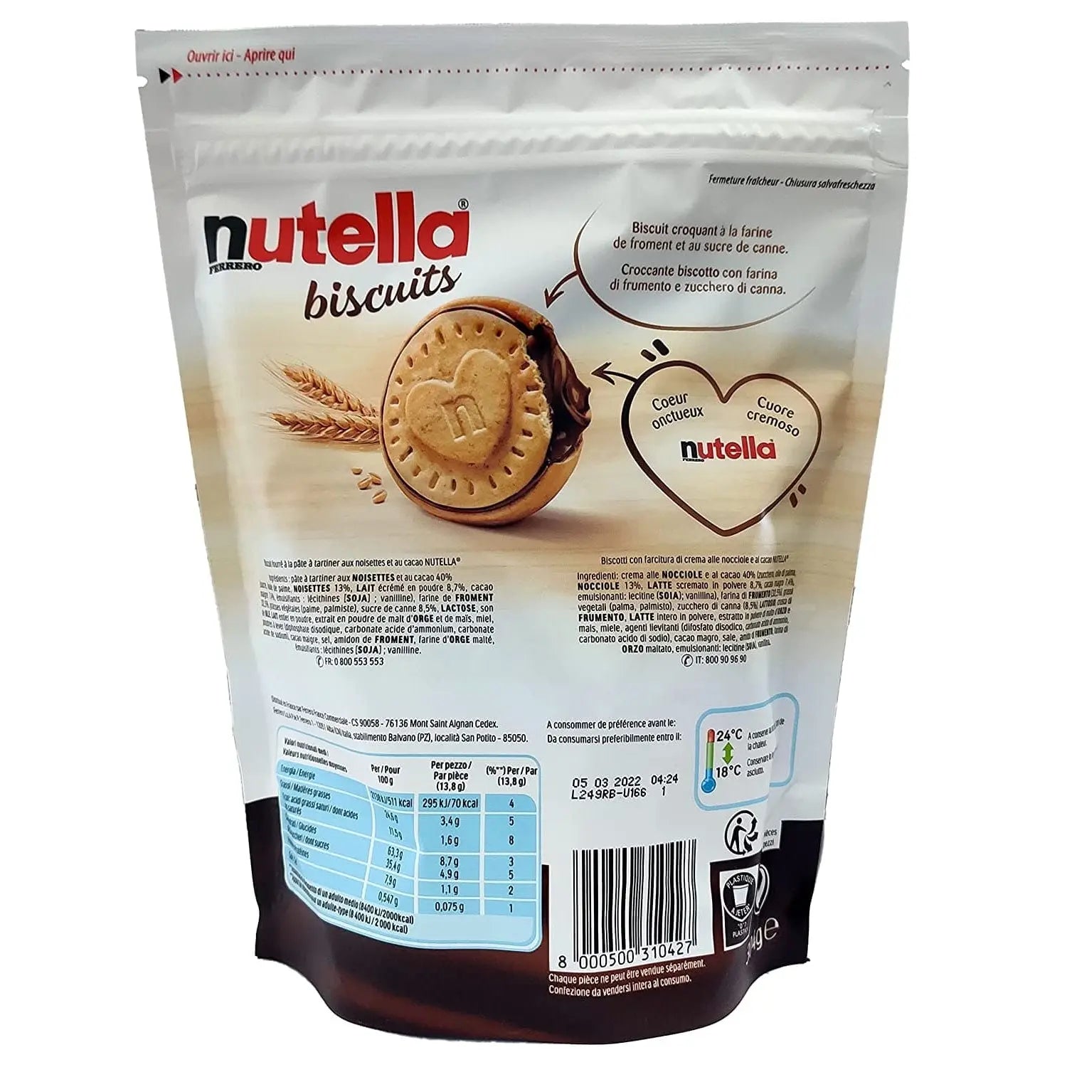 Order Nutella - Chocolate Biscuits Bag - 304g for LE 350.00 at Coffee & Cream, All your coffee needs in one place. Shop Coffee, Beans, Ground Coffee, Instant Coffee, Creamers, Coffee Machines, Blenders, and more. 50+ Brands Monin, Lavazza, Starbucks, Nesp