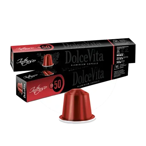 Order DolceVita - Intenso 50% Arabica - 10 capsules for LE 270.00 at Coffee & Cream, All your coffee needs in one place. Shop Coffee, Beans, Ground Coffee, Instant Coffee, Creamers, Coffee Machines, Blenders, and more. 50+ Brands Monin, Lavazza, Starbucks