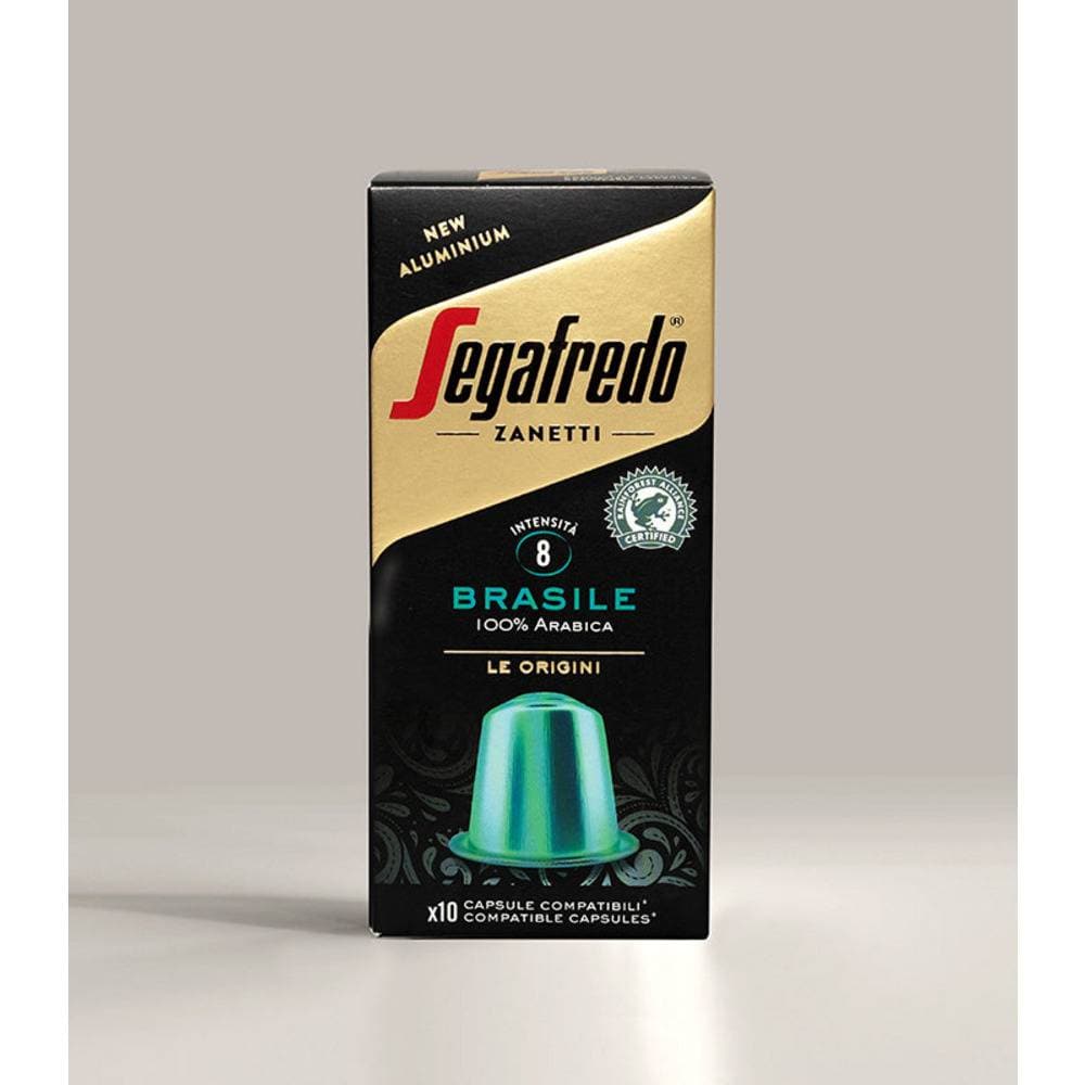 Order Segafredo - Aluminum Brasile -10 capsules for LE 140 at Coffee & Cream, All your coffee needs in one place. Shop Coffee, Beans, Ground Coffee, Instant Coffee, Creamers, Coffee Machines, Blenders, Coffee and more. 50+ Brands Monin, Lavazza, Starbucks, Nespresso, Arzum, and more. Become your own Baristaeg at home. Delivers All over Egypt. Online payments available, and get your fengany coffee delivered to your home. Product Description: In the heart of Minas Gerais, a 100% Arabica coffee of great balanc