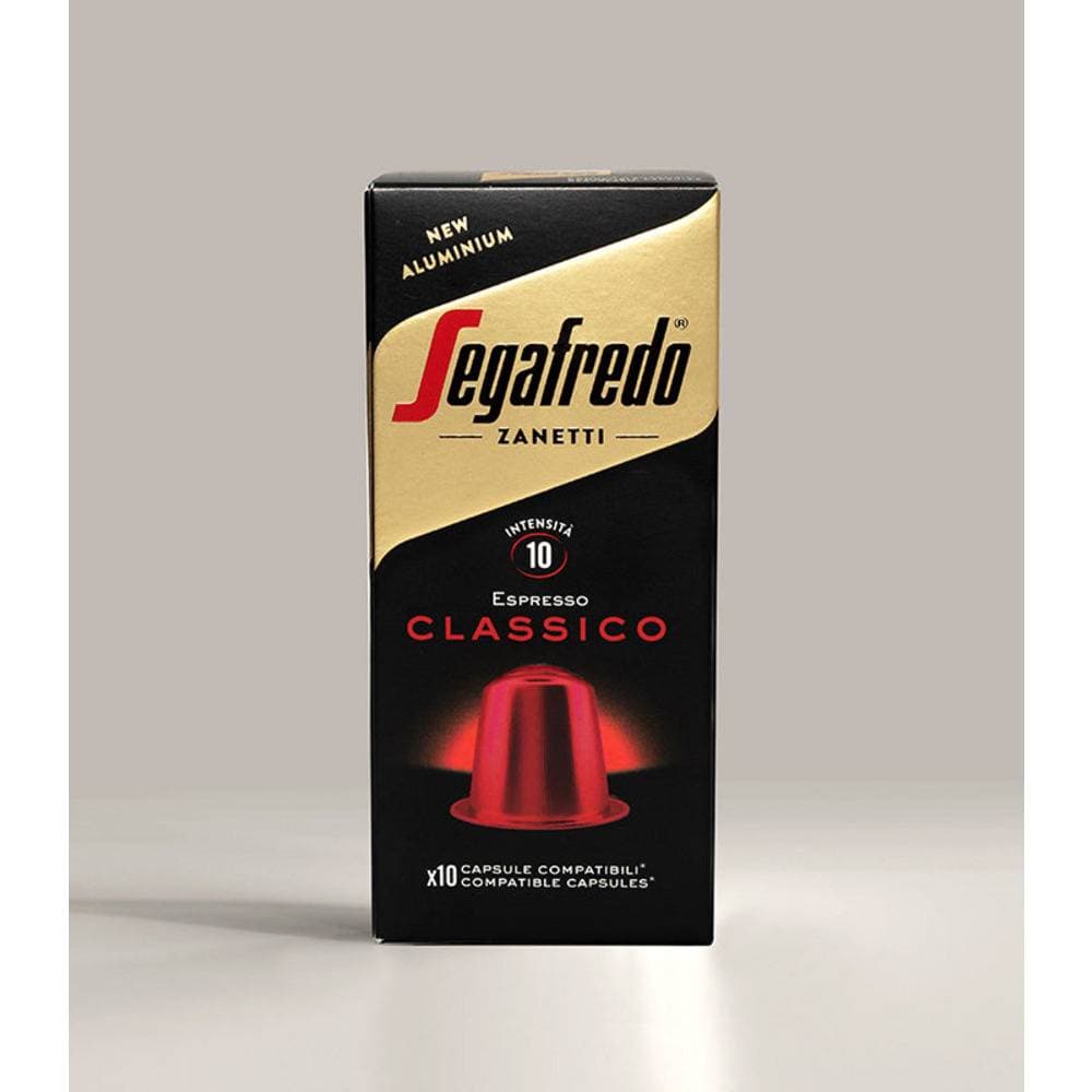 Order Segafredo - Aluminum Classico -10 capsules for LE 135 at Coffee & Cream, All your coffee needs in one place. Shop Coffee, Beans, Ground Coffee, Instant Coffee, Creamers, Coffee Machines, Blenders, Coffee and more. 50+ Brands Monin, Lavazza, Starbucks, Nespresso, Arzum, and more. Become your own Baristaeg at home. Delivers All over Egypt. Online payments available, and get your fengany coffee delivered to your home. Product Description: a new range of great-tasting, creamy coffee capsules. Espresso per