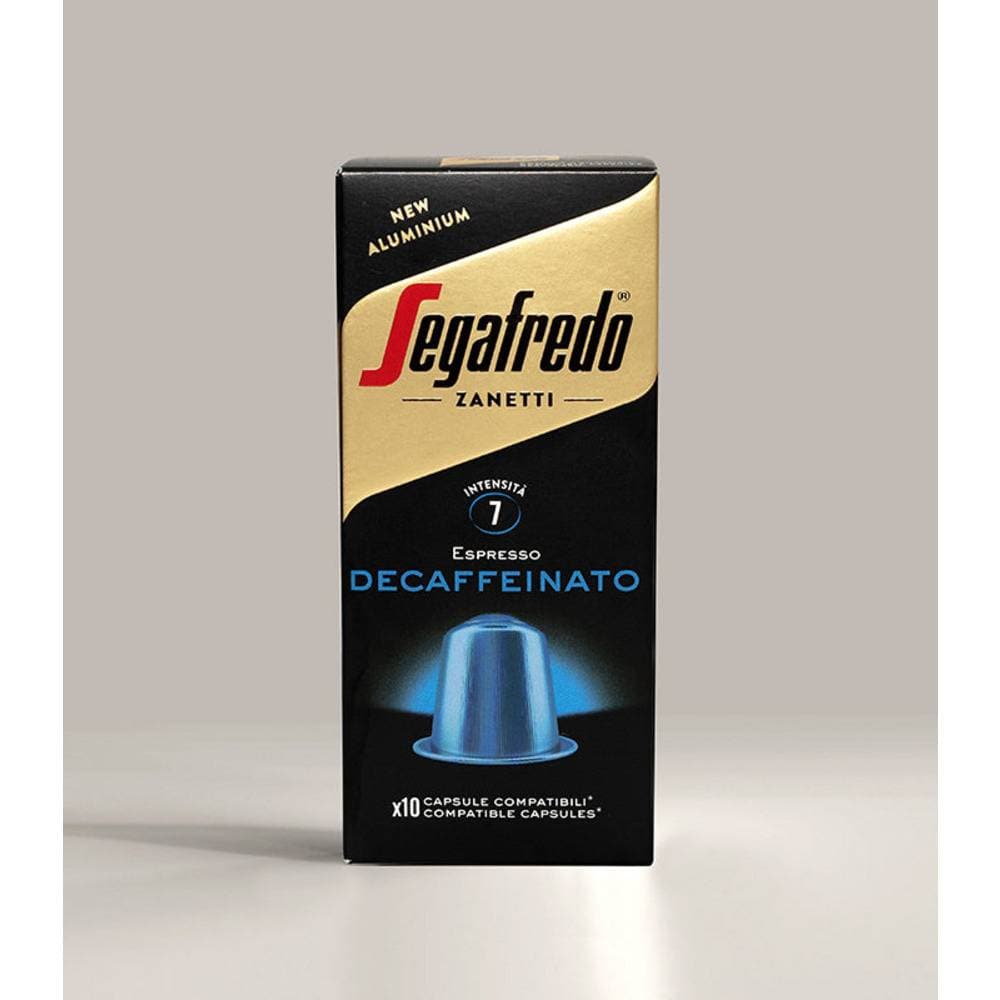 Order Segafredo - Aluminum Decaffeinato -10 capsules for LE 140 at Coffee & Cream, All your coffee needs in one place. Shop Coffee, Beans, Ground Coffee, Instant Coffee, Creamers, Coffee Machines, Blenders, Coffee and more. 50+ Brands Monin, Lavazza, Starbucks, Nespresso, Arzum, and more. Become your own Baristaeg at home. Delivers All over Egypt. Online payments available, and get your fengany coffee delivered to your home. Product Description: Brown roasted coffee is characterized by a sensational taste v