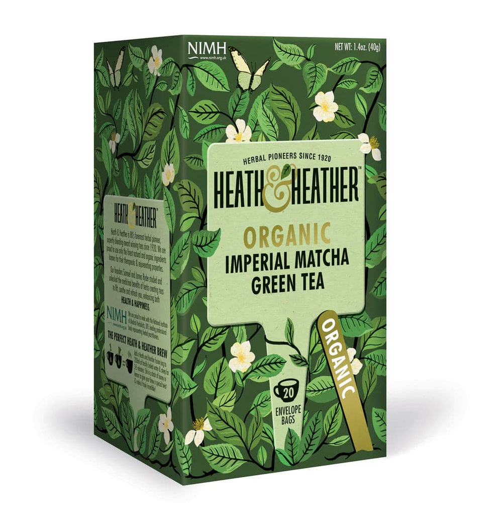 Heath & Heather - Organic Green tea Matcha enveloped - 20 Bags