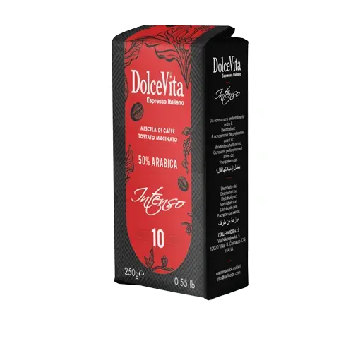 Order DolceVita - Intenso 50% Arabica Ground Coffee - 250g for LE 200.00 at Coffee & Cream, All your coffee needs in one place. Shop Coffee, Beans, Ground Coffee, Instant Coffee, Creamers, Coffee Machines, Blenders, and more. 50+ Brands Monin, Lavazza, St