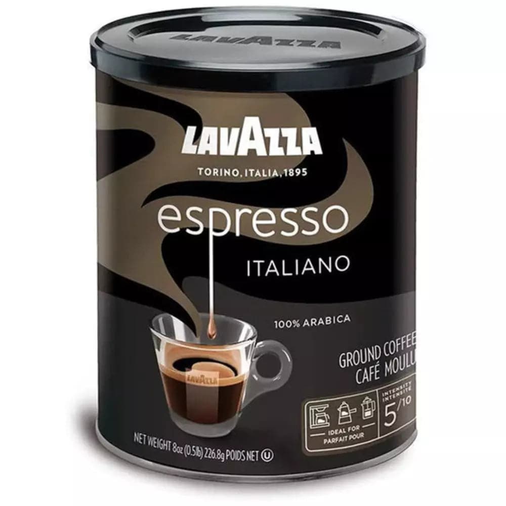 Order Lavazza - Espresso Italiano Classico Ground Coffee Tin - 250g for LE 160 at Coffee & Cream, All your coffee needs in one place. Shop Coffee, Beans, Ground Coffee, Instant Coffee, Creamers, Coffee Machines, Blenders, and more. 50+ Brands Monin, Lavazza, Starbucks, Nespresso, Arzum, and more. Become your own Baristaeg at home. Delivers All over Egypt. Online payments available, and get your fengany coffee delivered to your home. Product Description: ends, from mild to bold, to enjoy your coffee as Ital