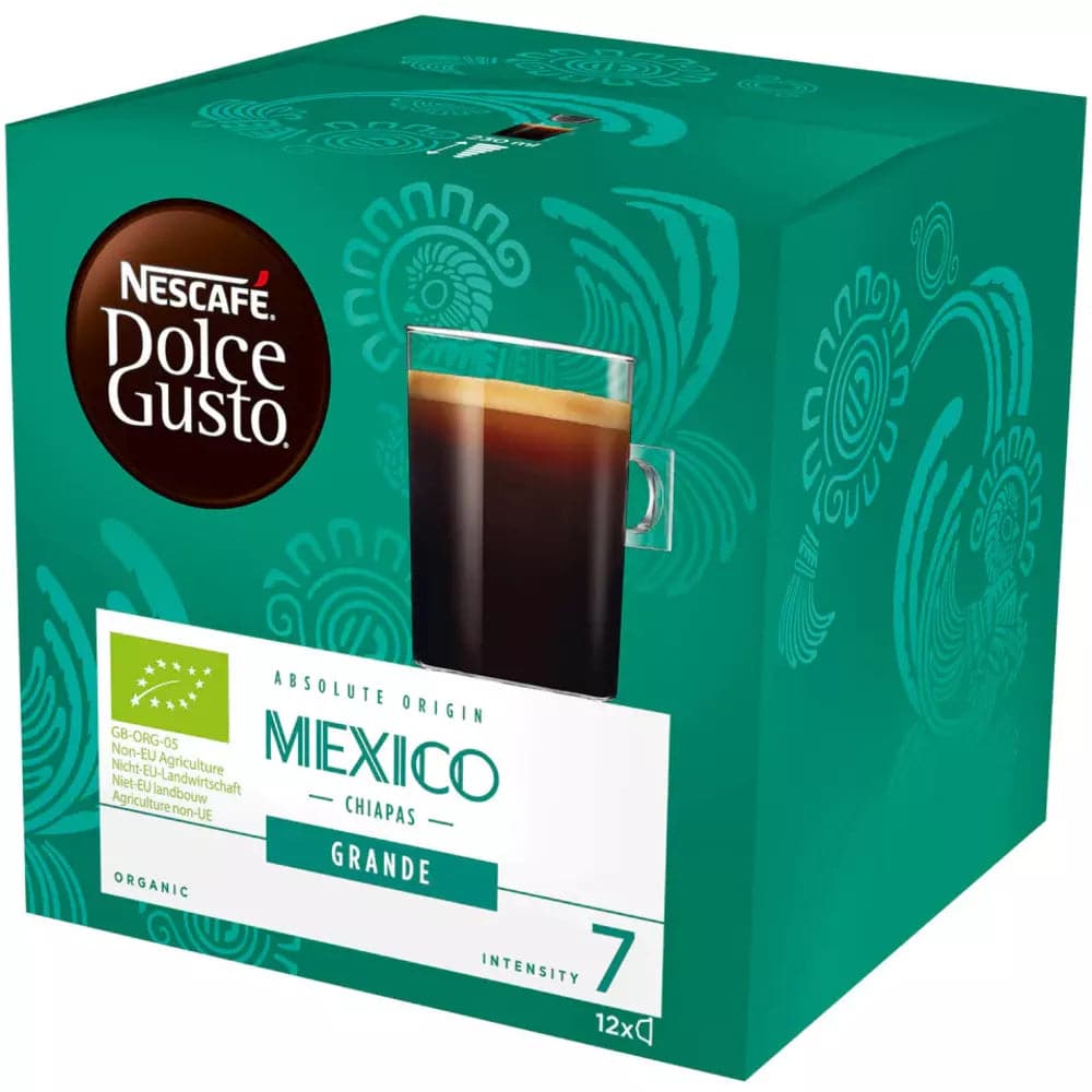 Order Nescafe Dolce Gusto Americano Mexico - 12 Capsules for LE 175 at Coffee & Cream, All your coffee needs in one place. Shop Coffee, Beans, Ground Coffee, Instant Coffee, Creamers, Coffee Machines, Blenders, Coffee and more. 50+ Brands Monin, Lavazza, Starbucks, Nespresso, Arzum, and more. Become your own Baristaeg at home. Delivers All over Egypt. Online payments available, and get your fengany coffee delivered to your home. Product Description: Nescafé Dolce Gusto Americano Mexico 12 Capsules is 100 pe