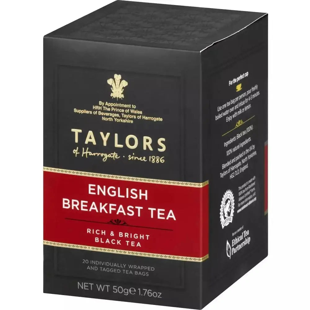Order Taylors - of Harrogate English Breakfast Tea - Pack of 20 Tea Envelopes for LE 110.00 at Coffee & Cream, All your coffee needs in one place. Shop Coffee, Beans, Ground Coffee, Instant Coffee, Creamers, Coffee Machines, Blenders, and more. 50+ Brands