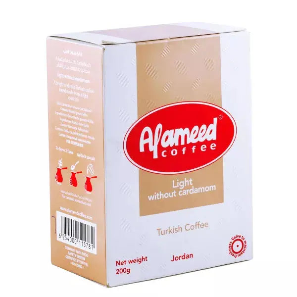 Order Al Ameed Jordanian - Turkish Coffee Light Without Cardamom - 200g for LE 270.00 at Coffee & Cream, All your coffee needs in one place. Shop Coffee, Beans, Ground Coffee, Instant Coffee, Creamers, Coffee Machines, Blenders, and more. 50+ Brands Monin