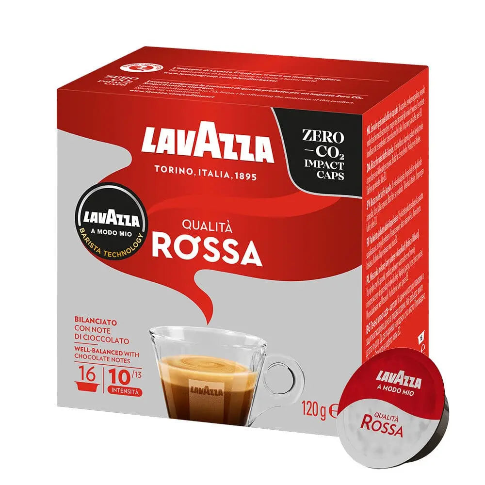 Order Lavazza - Qualità Rossa Modo Mio - 16 capsules for LE 227.00 at Coffee & Cream, All your coffee needs in one place. Shop Coffee, Beans, Ground Coffee, Instant Coffee, Creamers, Coffee Machines, Blenders, and more. 50+ Brands Monin, Lavazza, Starbuck