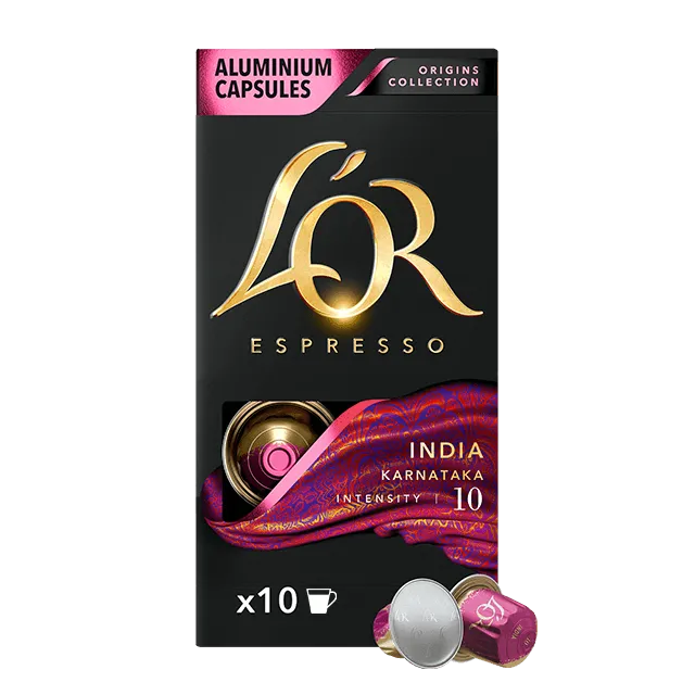 Order L'or - India Karnataka Compatible with Nespresso - 10 Capsules for LE 385.00 at Coffee & Cream, All your coffee needs in one place. Shop Coffee, Beans, Ground Coffee, Instant Coffee, Creamers, Coffee Machines, Blenders, and more. 50+ Brands Monin, L
