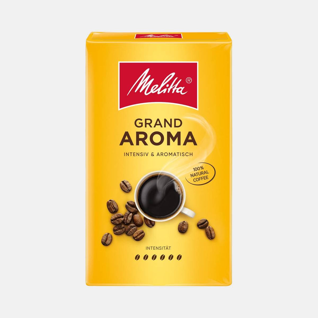 Order Melitta - Grand aroma filter coffee strong - 500g for LE 120 at Coffee & Cream, All your coffee needs in one place. Shop Coffee, Beans, Ground Coffee, Instant Coffee, Creamers, Coffee Machines, Blenders, and more. 50+ Brands Monin, Lavazza, Starbucks, Nespresso, Arzum, and more. Become your own Baristaeg at home. Delivers All over Egypt. Online payments available, and get your fengany coffee delivered to your home. Product Description: Expirable : Yes Caffeine Type : Caffeinated Coffee Format : Groun