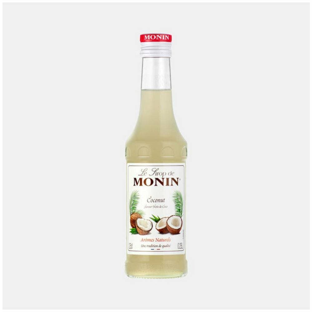 Order Monin - Coconut Syrup - 250ml for LE 101.21 at Coffee & Cream, All your coffee needs in one place. Shop Coffee, Beans, Ground Coffee, Instant Coffee, Creamers, Coffee Machines, Blenders, and more. 50+ Brands Monin, Lavazza, Starbucks, Nespresso, Arzum, and more. Become your own Baristaeg at home. Delivers All over Egypt. Online payments available, and get your fengany coffee delivered to your home. Product Description: Monin Coconut Syrup - 250ml