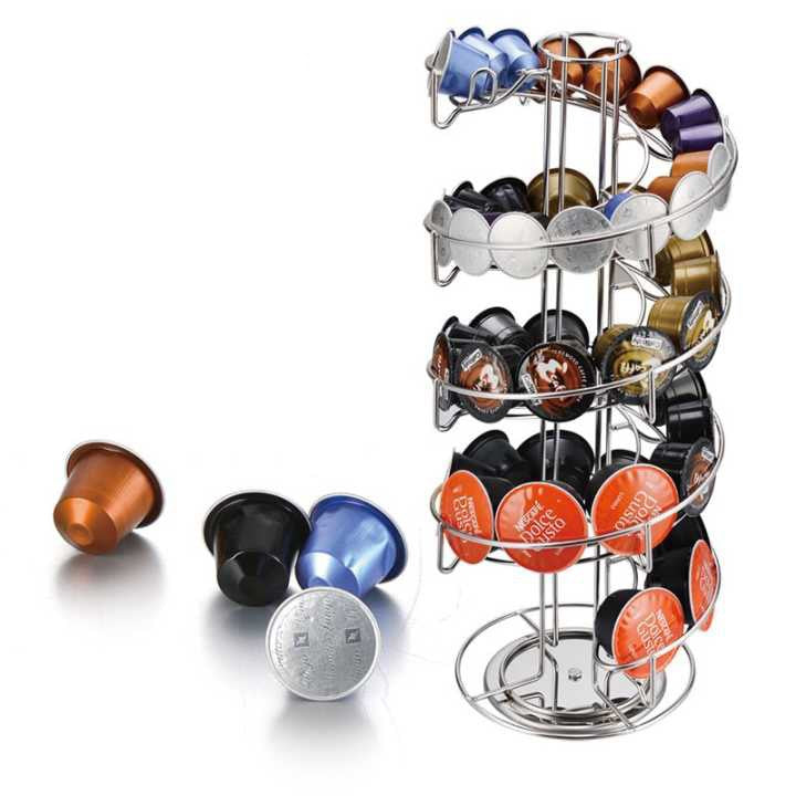Oasiswj - Caffitaly Coffee Capsules Holder for Dolce Gusto Or Nespresso Stainless steel  - 40 capsules